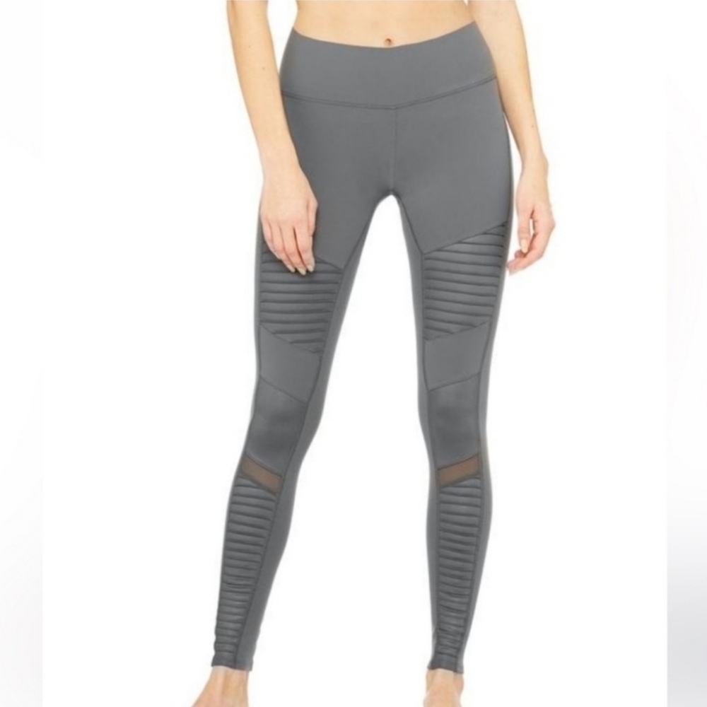 ALO YOGA | gray moto leggings Medium